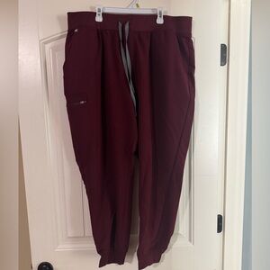 Figs Women’s Deep Burgundy Drawstring Jogger Scrubs